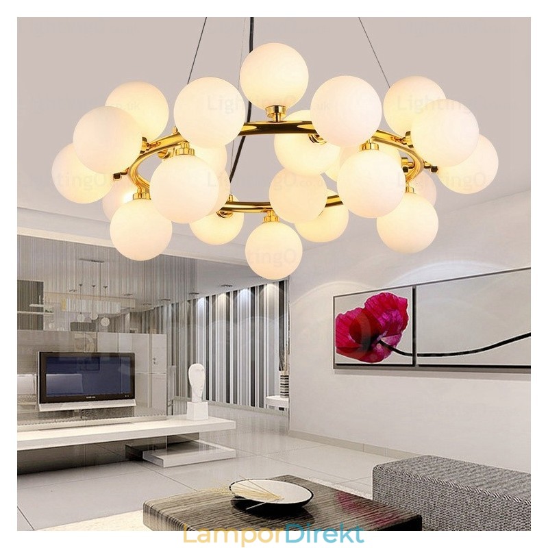 25 Ljus Nordic Pendellampa Med Glasskärm