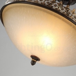 3 Ljus Landlig Rustik Taklampa Med Glasskärm