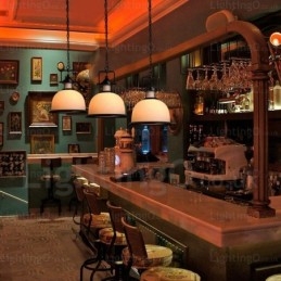 1 Ljus Lantlig Rustik Taklampa Med Glasskärm