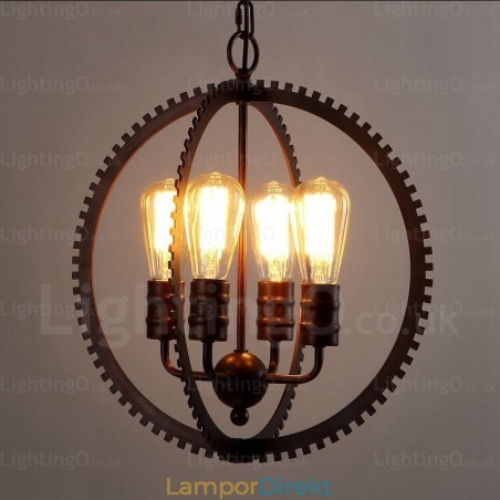 4 Ljus Vintage Retro Taklampa 4 Ljus Vintage Retro Taklampa