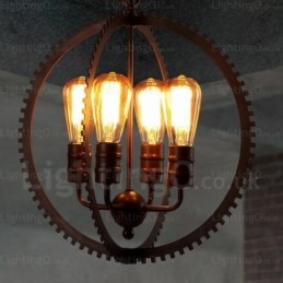 4 Ljus Vintage Retro Taklampa