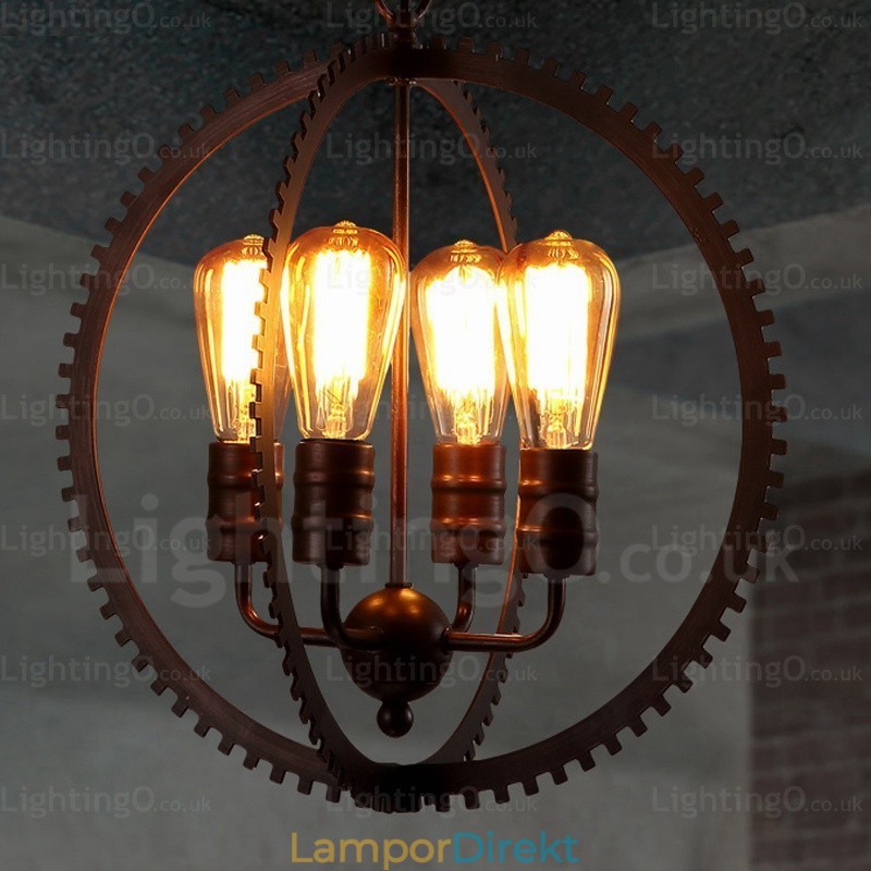 4 Ljus Vintage Retro Taklampa