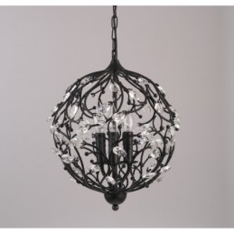 3 Ljus Vintage Retro Globe Crystal Pendel Light