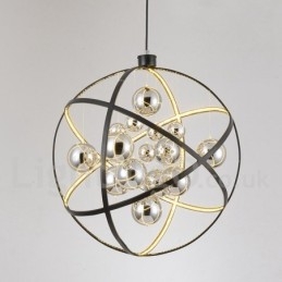 Diameter 50Cm 80Cm Vintage Globe Ljuskrona Rostig Färg Pendelljus