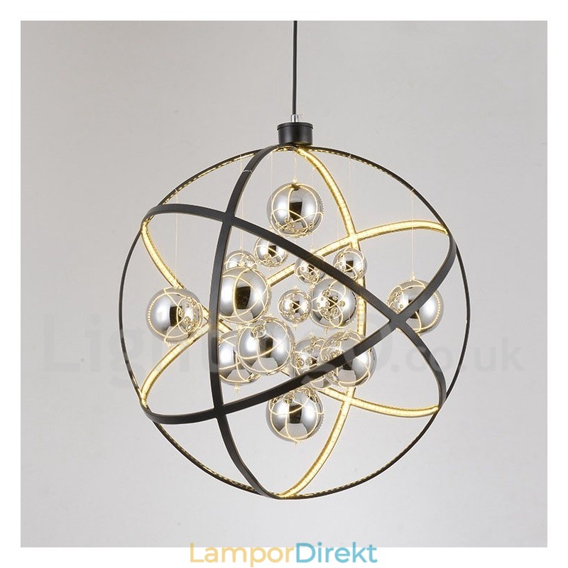Diameter 50Cm 80Cm Vintage Globe Ljuskrona Rostig Färg Pendelljus