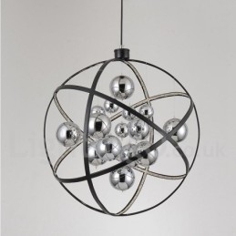 Diameter 50Cm 80Cm Vintage Globe Ljuskrona Rostig Färg Pendelljus