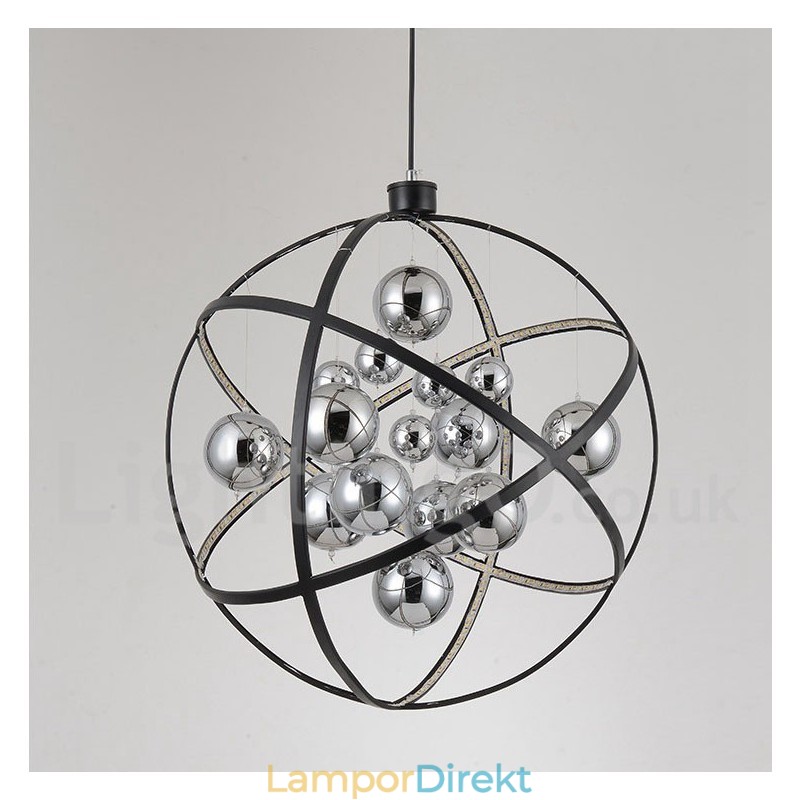 Diameter 50Cm 80Cm Vintage Globe Ljuskrona Rostig Färg Pendelljus