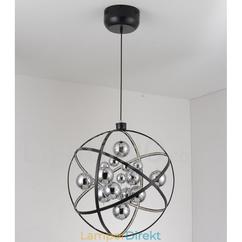 Diameter 50Cm 80Cm Vintage Globe Ljuskrona Rostig Färg Pendelljus