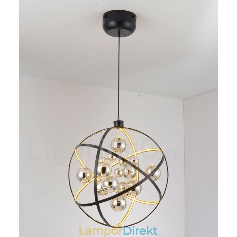 Diameter 50Cm 80Cm Vintage Globe Ljuskrona Rostig Färg Pendelljus