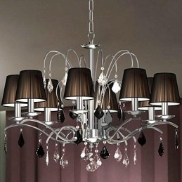 Tyg Lampskärm Kristallkrona 8 Lampor