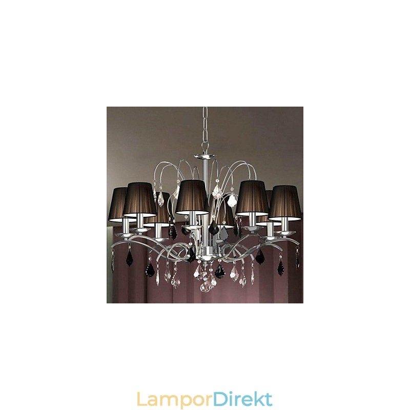 Tyg Lampskärm Kristallkrona 8 Lampor