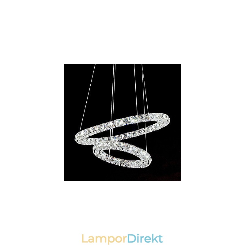 Kristall Taklampa Modern 2 Ringar Tre Sidor K9 Kristall Taklampor Inomhus Lamparmaturer