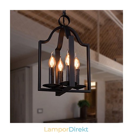 4 Ljus Vintage Minimalistisk Järnmålning Taklampa 4 Ljus Vintage Minimalistisk Järnmålning Taklampa