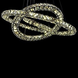 Kristall Taklampa Modern 2 Ringar Tre Sidor K9 Kristall Taklampor Inomhus Lamparmaturer