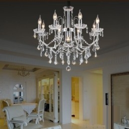Elegant Kristallkrona Med 9 Lampor