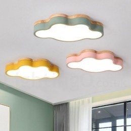 Macaron Multicolor Modern Contemporary Steel Flush Wood Light Taklampa