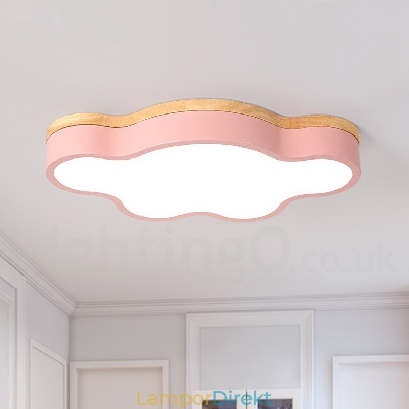 Macaron Multicolor Modern Contemporary Steel Flush Wood Light Taklampa