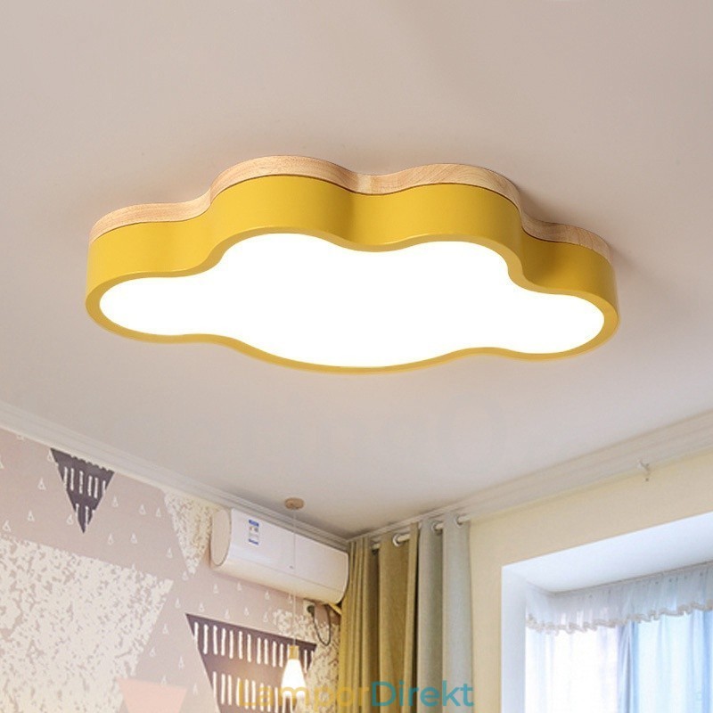 Macaron Multicolor Modern Contemporary Steel Flush Wood Light Taklampa