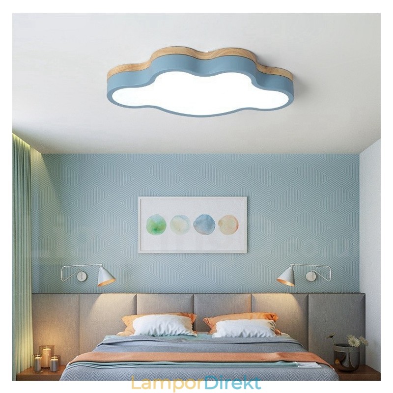 Macaron Multicolor Modern Contemporary Steel Flush Wood Light Taklampa
