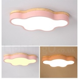 Macaron Multicolor Modern Contemporary Steel Flush Wood Light Taklampa