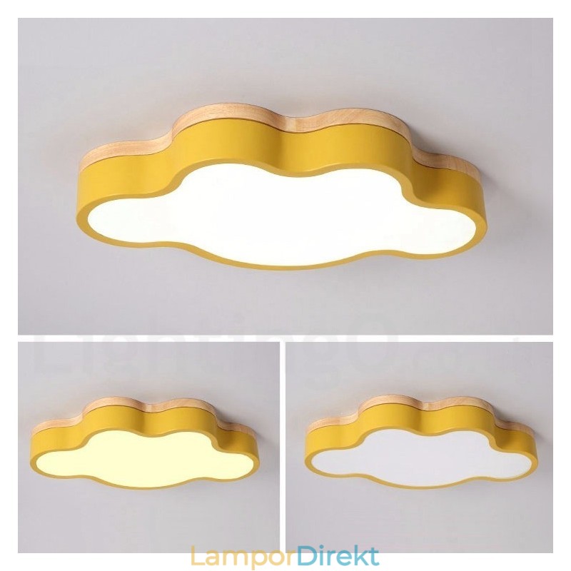 Macaron Multicolor Modern Contemporary Steel Flush Wood Light Taklampa