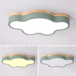 Macaron Multicolor Modern Contemporary Steel Flush Wood Light Taklampa