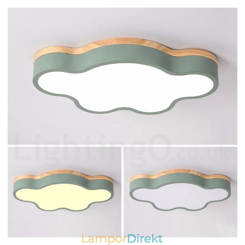 Macaron Multicolor Modern Contemporary Steel Flush Wood Light Taklampa