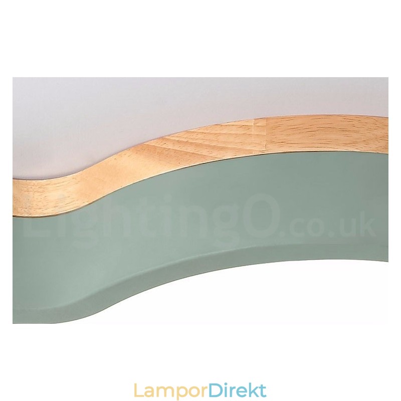 Macaron Multicolor Modern Contemporary Steel Flush Wood Light Taklampa