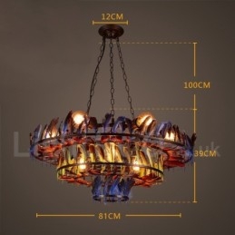 Retro Steel Lighting Butikshängande Ljuskrona Light