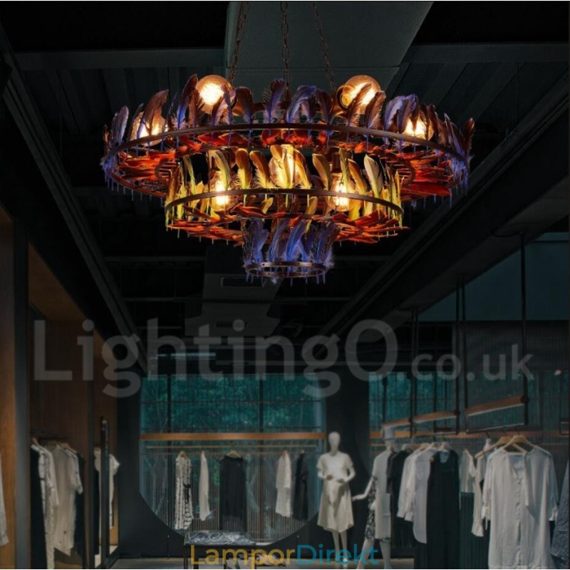 Retro Steel Lighting Butikshängande Ljuskrona Light
