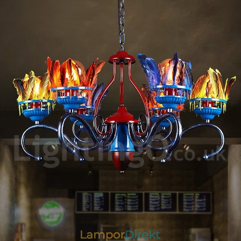 Retro Steel Lighting Butikshängande Ljuskrona Light