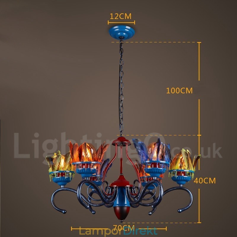 Retro Steel Lighting Butikshängande Ljuskrona Light