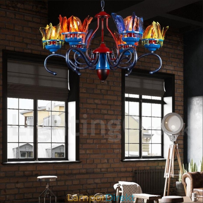 Retro Steel Lighting Butikshängande Ljuskrona Light