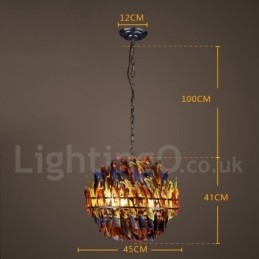 Retro Steel Lighting Butikshängande Ljuskrona Light