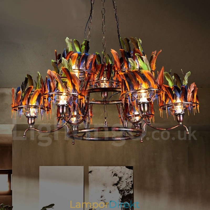 Retro Steel Lighting Butikshängande Ljuskrona Light