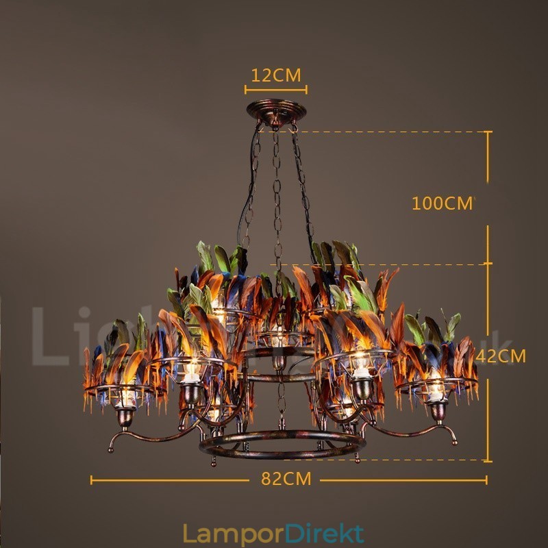 Retro Steel Lighting Butikshängande Ljuskrona Light