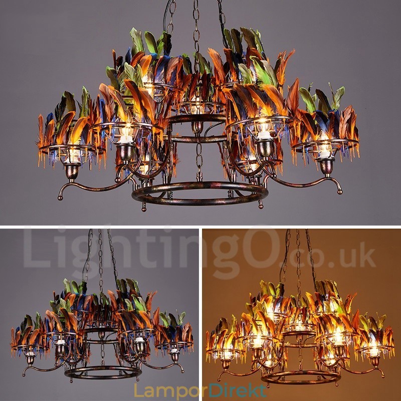 Retro Steel Lighting Butikshängande Ljuskrona Light