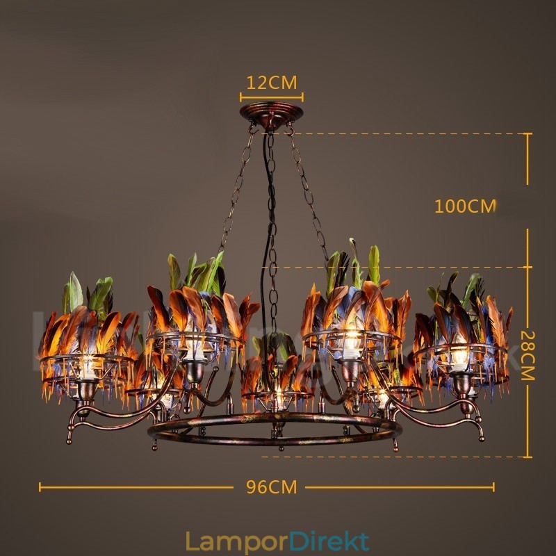 Retro Steel Lighting Butikshängande Ljuskrona Light