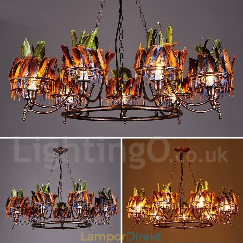 Retro Steel Lighting Butikshängande Ljuskrona Light