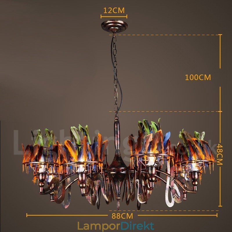 Retro Steel Lighting Butikshängande Ljuskrona Light