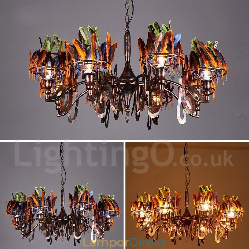 Retro Steel Lighting Butikshängande Ljuskrona Light