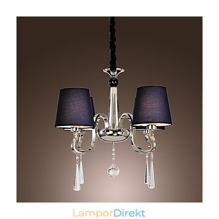 Vintage Ljuskrona 4 Ljus Klassisk Tyg Metallmålning Vintage Ljuskrona 4 Ljus Klassisk Tyg Metallmålning