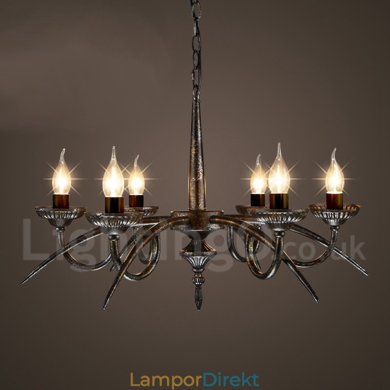 Industriell Stil Stålbelysning Butikshängande Ljuskrona Ljus