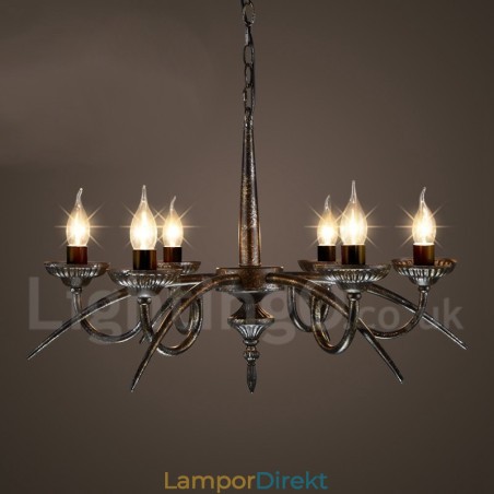 Industriell Stil Stålbelysning Butikshängande Ljuskrona Ljus