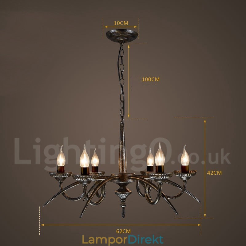 Industriell Stil Stålbelysning Butikshängande Ljuskrona Ljus