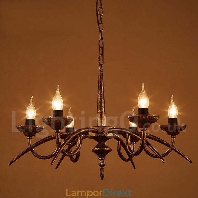 Industriell Stil Stålbelysning Butikshängande Ljuskrona Ljus