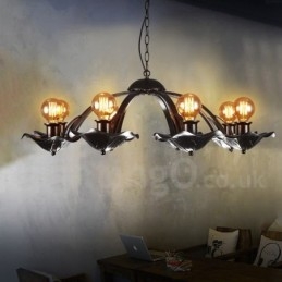 Industriell Stil Stålbelysning Butikshängande Ljuskrona Ljus