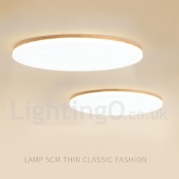 Nordic Round Taklampa Enkel Modern Massivträ Lampa Ultratunn Taklampa