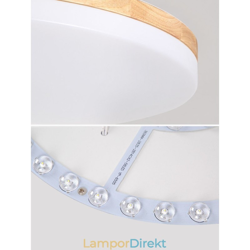 Nordic Round Taklampa Enkel Modern Massivträ Lampa Ultratunn Taklampa