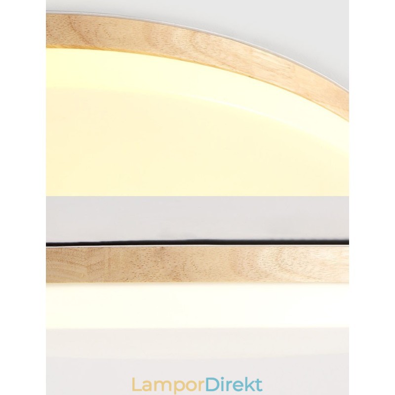 Nordic Round Taklampa Enkel Modern Massivträ Lampa Ultratunn Taklampa
